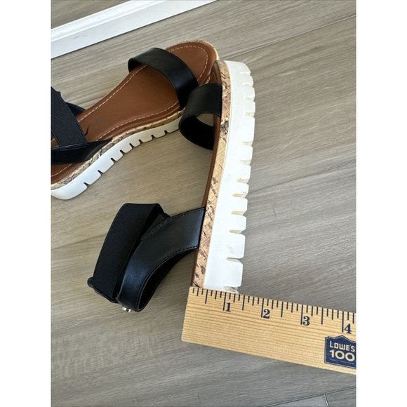 Unisa Women's Sz 6.5 Platform Sandals Black Ankle Strap Unbrizza Gladiator Shoe - Picture 9 of 9